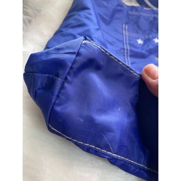 Disney Mickey Mouse Blue Tote Bag With Red Sequin Bow White Stitching & Striped - Picture 4 of 7